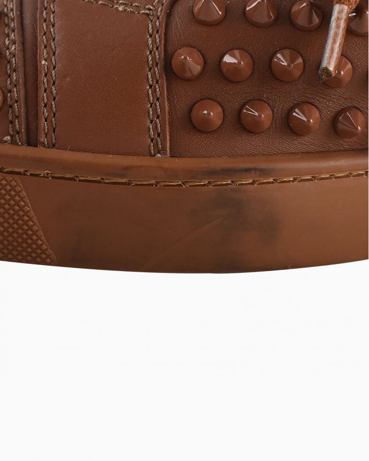 Tênis Christian Louboutin original Louis Spikes Caramelo masculino